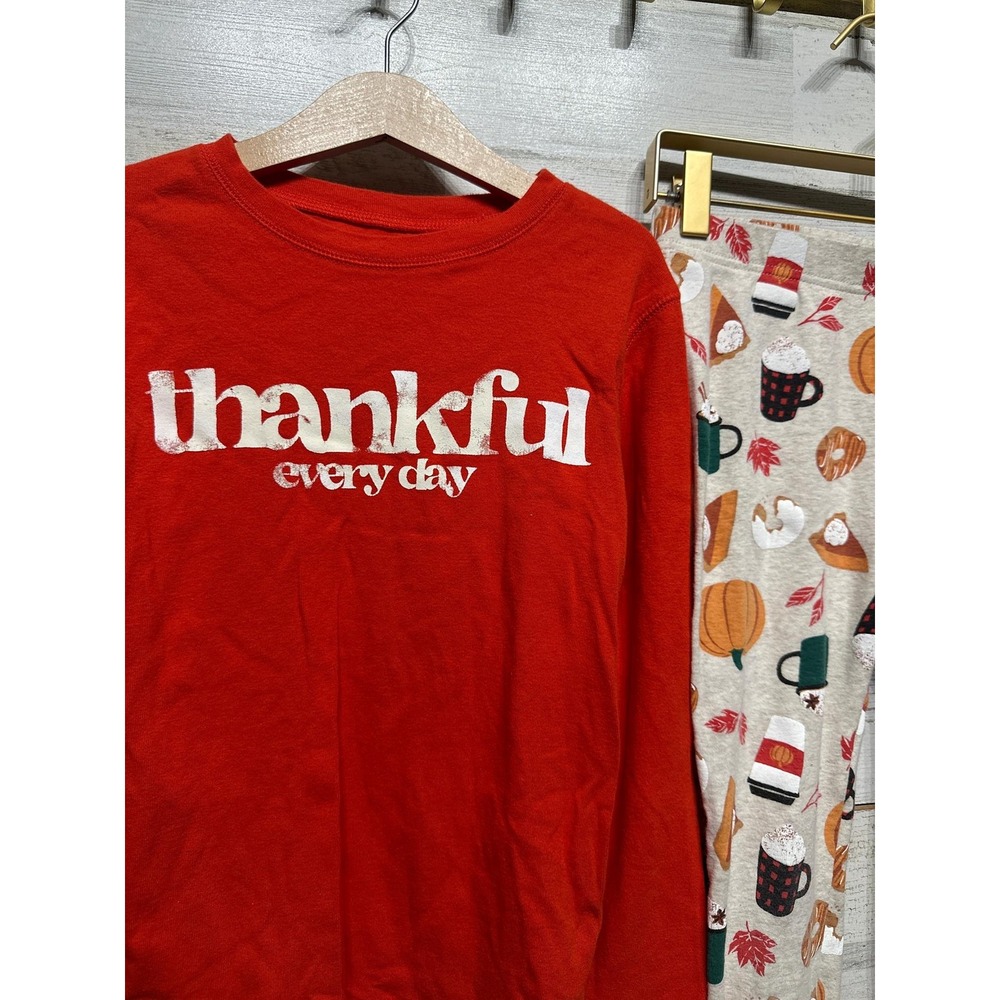 Old Navy Pajama Set Kids 10 Thankful Pumpkin Spice Print - Picture 2 of 4